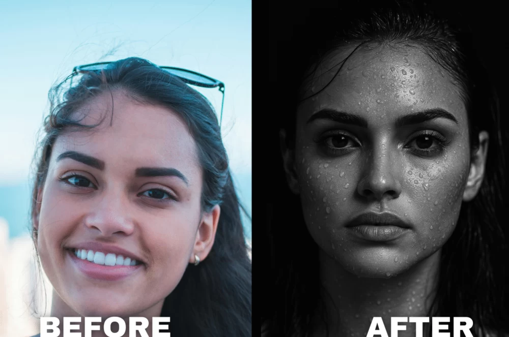 پرتره سیاه و سفید آتلیه‌ای