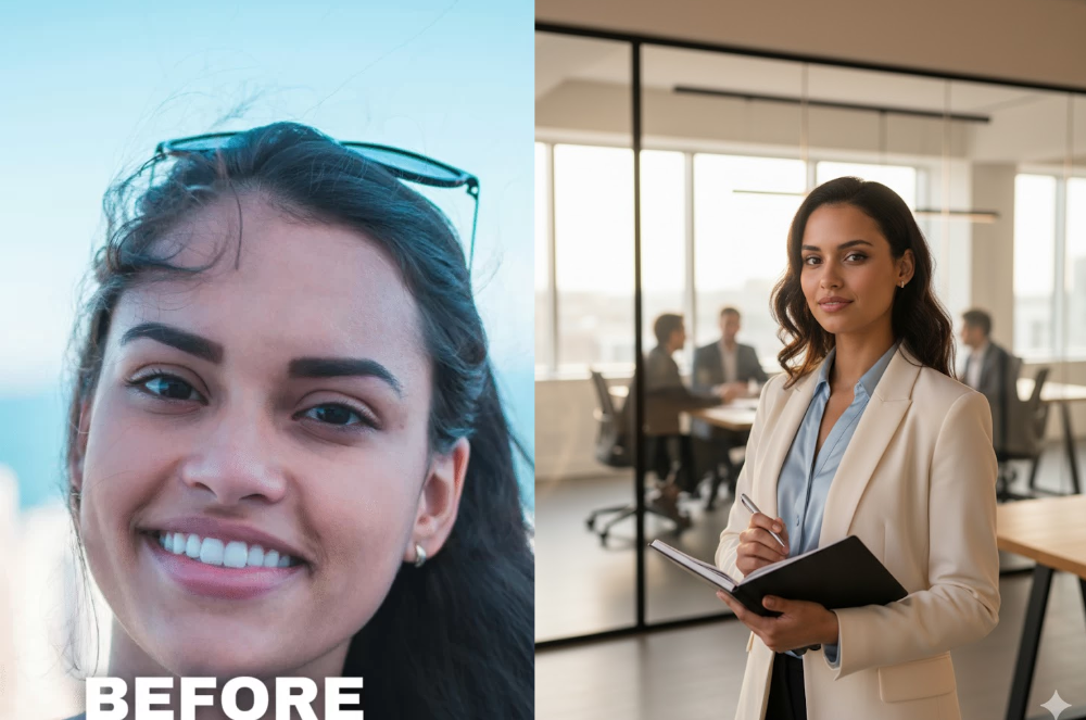 پرتره حرفه‌ای در محیط اداری